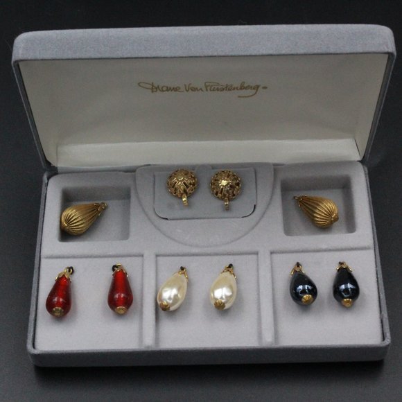 DIANE VON FURSTERNBERG DVF INTERCHANGEABLE EARRINGS - Picture 5 of 8